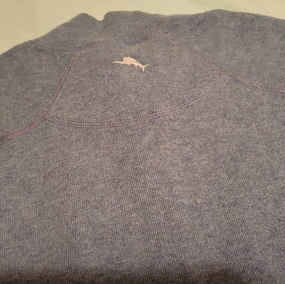 NEW TOMMY BAHAMA Flips yet Half Zip Blue/Gray Heather Reversible 2XL? Cotton - Picture 2 of 6